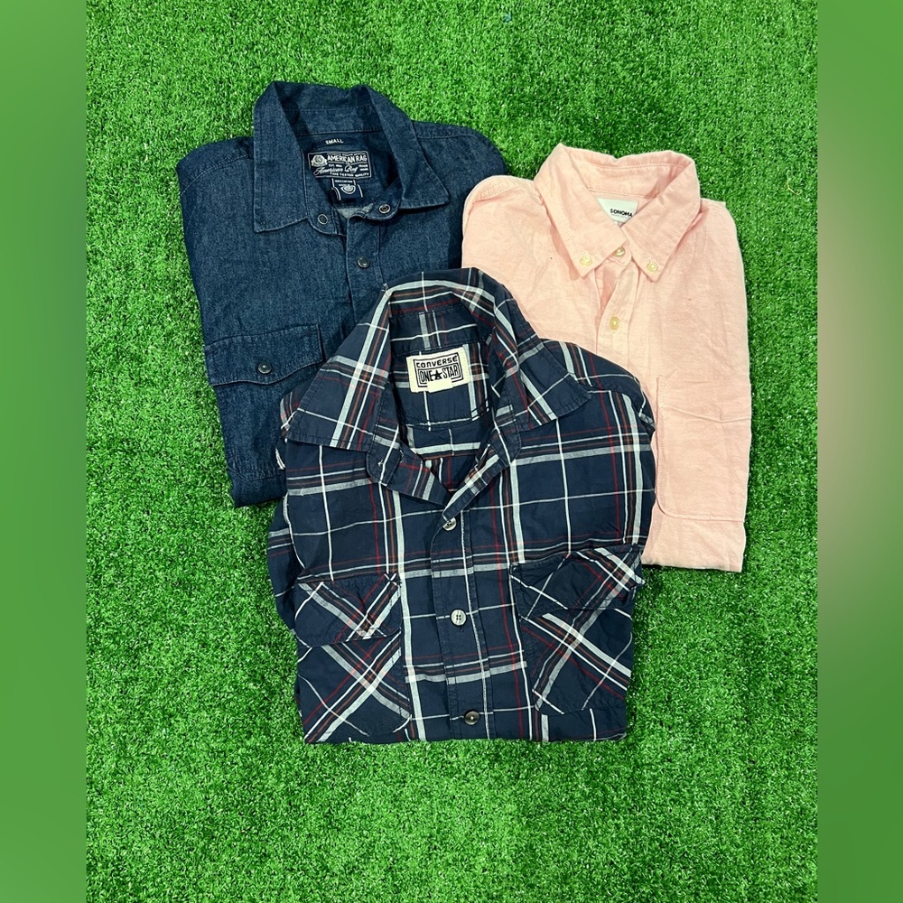 👔 3 SMALL BUTTON UP SHIRT BUNDLE